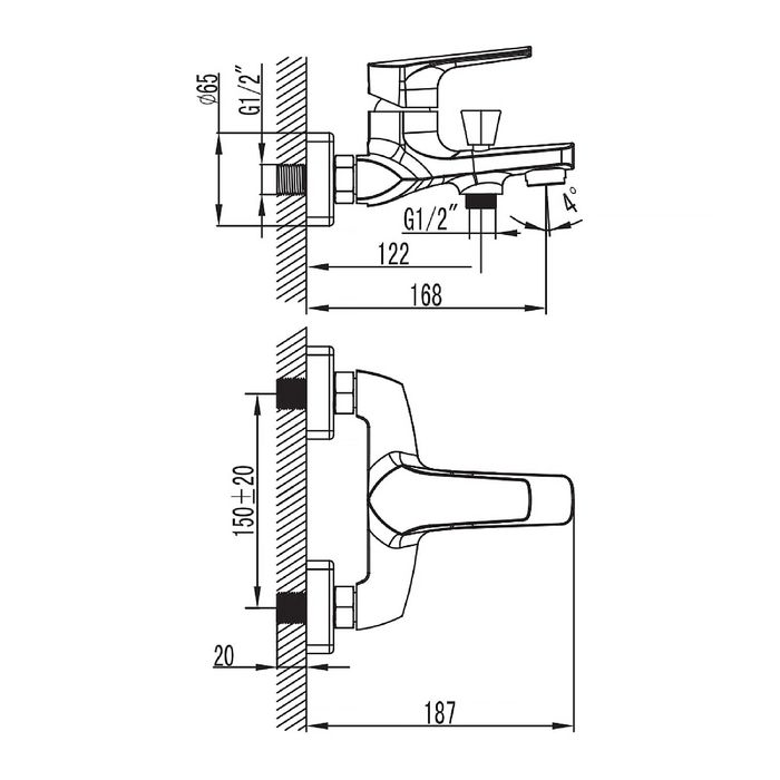 Смеситель для ванны IDDIS Harizma, HARSB00i02