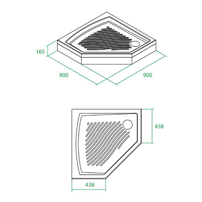 Поддон душевой IDDIS, трапециевидный, акриловый, 90х90х16,5 см, 230, 230T099i22
