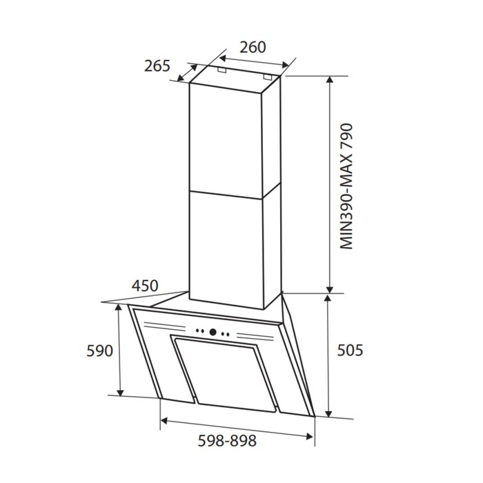 Вытяжка Zigmund & Shtain K 218.91 B, черный