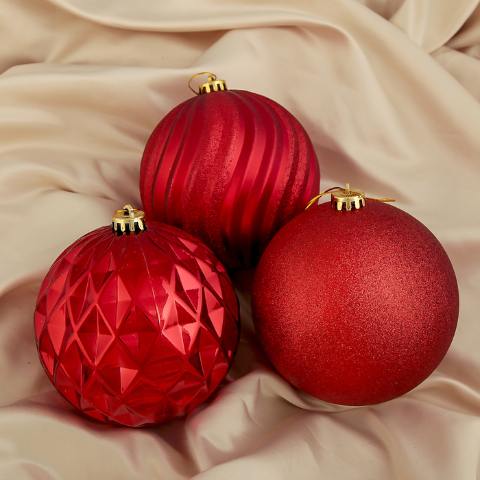 Новогодние шары "Красное ассорти" (набор 3 шт.)