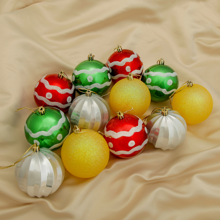 Новогодние шары "Волна" (набор 12 шт.)