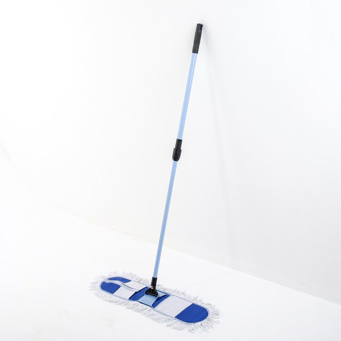 Швабра плоская, телескопическая ручка 72-120 см, широкая х/б насадка