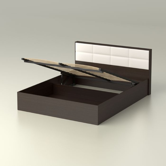 Кровать 160  Сонет  ПМ  1685x906x2136    венге/кож.зам.