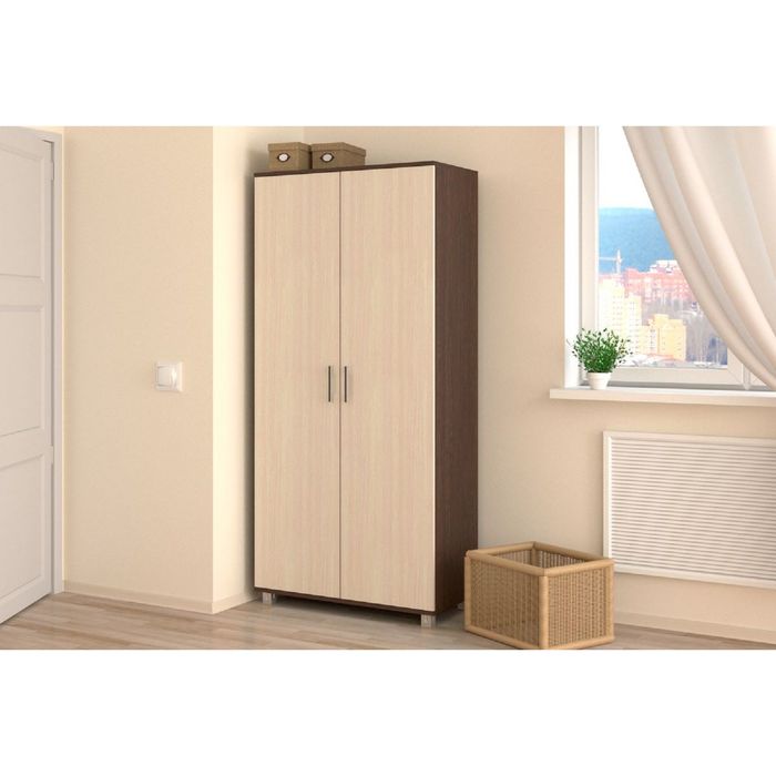 Шкаф Бета 2 856х445х1857 венге/дуб млечный