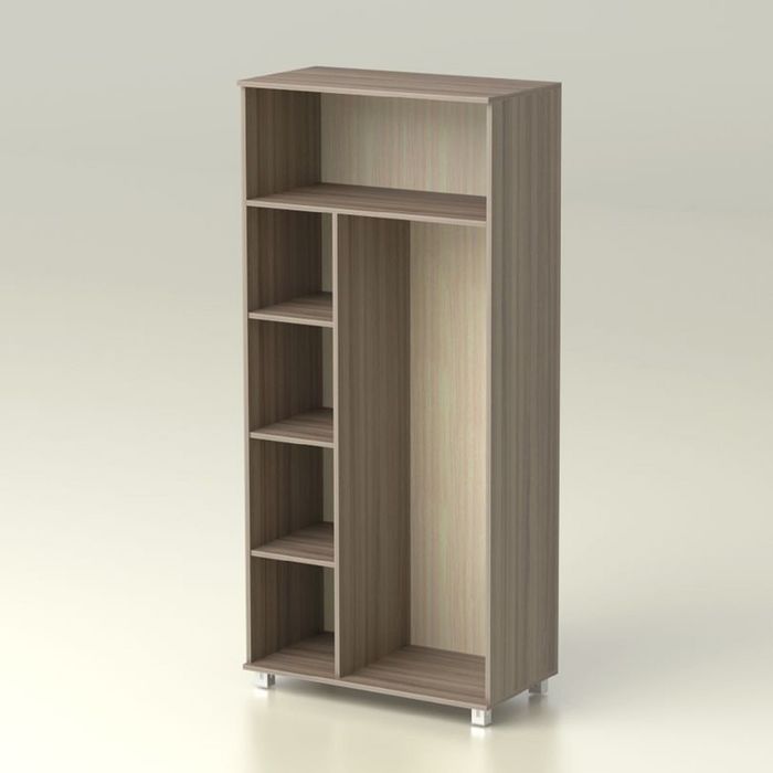 Шкаф Бета 2 856х445х1857 ясень шимо темный/ясень шимо светлый