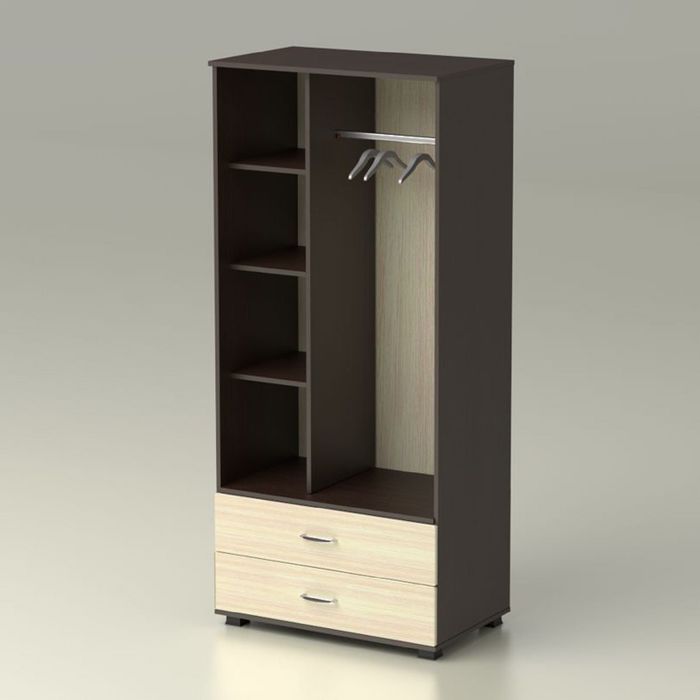 Шкаф 2 2 с ящиками КАМЕЯ 848х522х1900 венге/дуб млечный