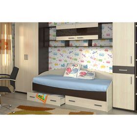

Кровать Максимка с ящиками 840x651х1932 дуб млечный/венге