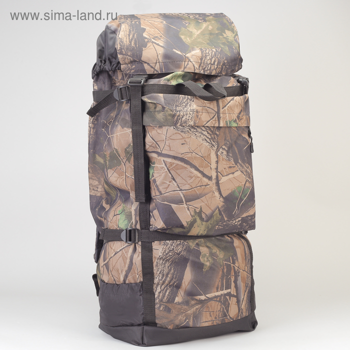 фото Рюкзак туристический, 60 л, отдел на шнурке, 3 наружных кармана, цвет хаки huntsman