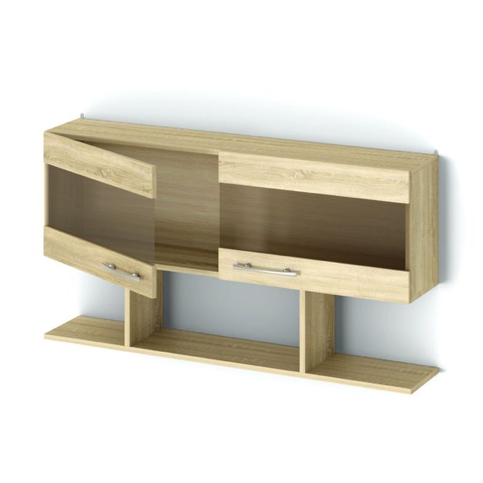 Полка Д 6 стекло 1150х257х628 дуб сонома