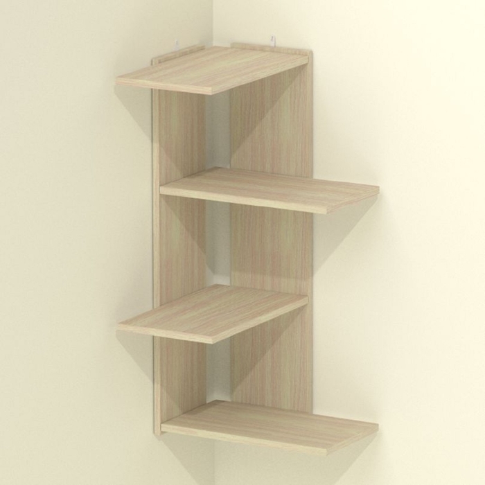 Полка угловая 436х436х850  дуб млечный