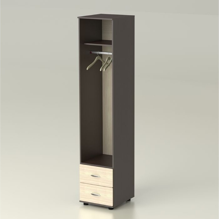 Шкаф Сонет 1 2 474х522х2300 венге/дуб млечный