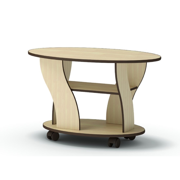 Стол журнальный Волна 955х605х540 дуб млечный/венге