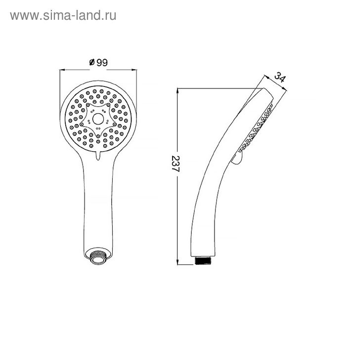 

Душевая лейка IDDIS A11631, 3 режима