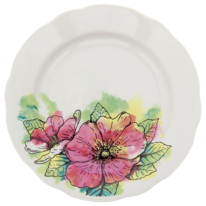 Тарелка мелкая 17,5 см "Акварель", вырезной край
