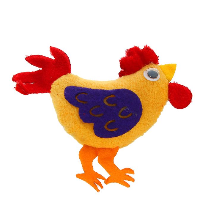 Мягкая игрушка - магнит "Петух" большие глазки, цвета МИКС