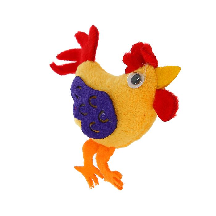Мягкая игрушка - магнит "Петух" большие глазки, цвета МИКС