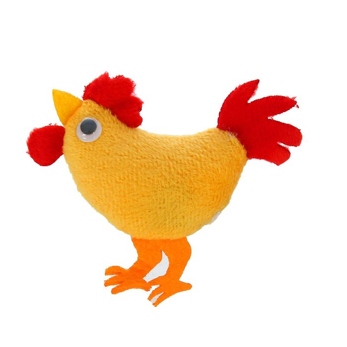Мягкая игрушка - магнит "Петух" большие глазки, цвета МИКС