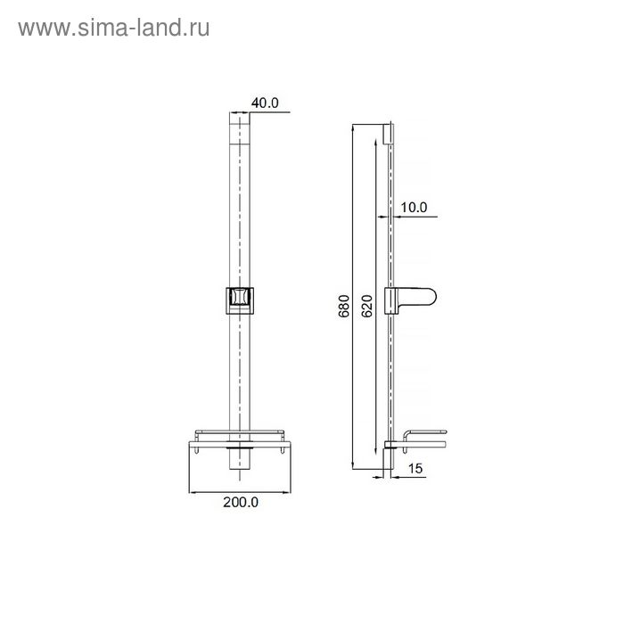 

Стойка для душа IDDIS S316101,с мыльницей, 680 мм
