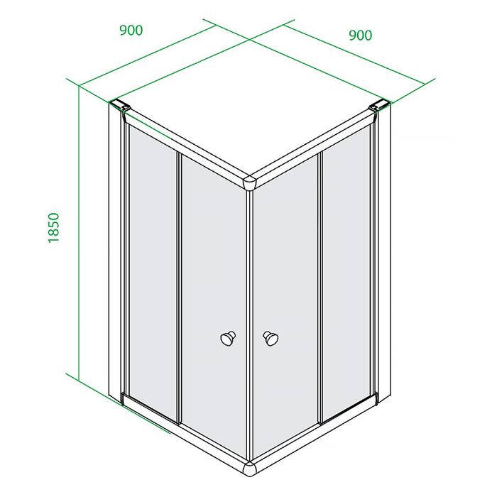 Душевое ограждение IDDIS TC90BL, без поддона