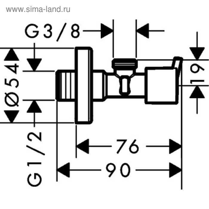 Угловой вентиль Hansgrohe Angle Valve S 1/2 13901000