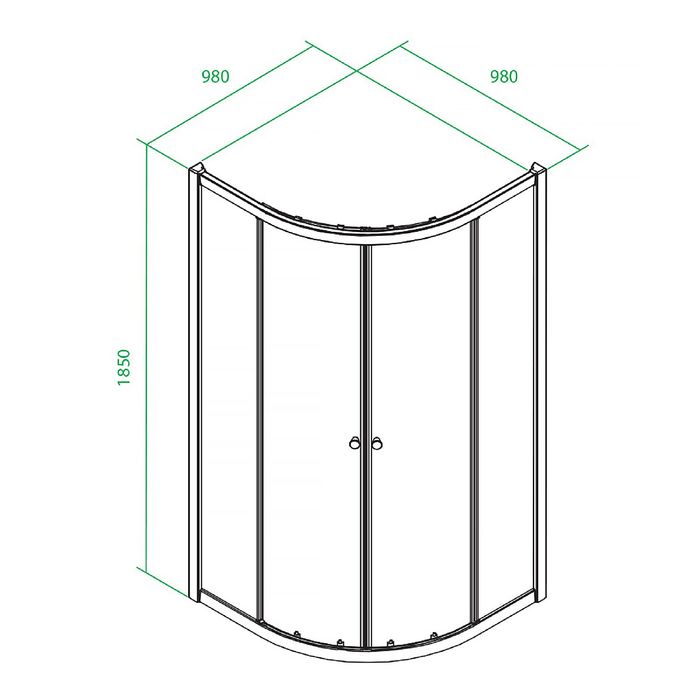 Душевое ограждение IDDIS Mirro, M50R101i23, 100х100х185 мм, для низкого поддона