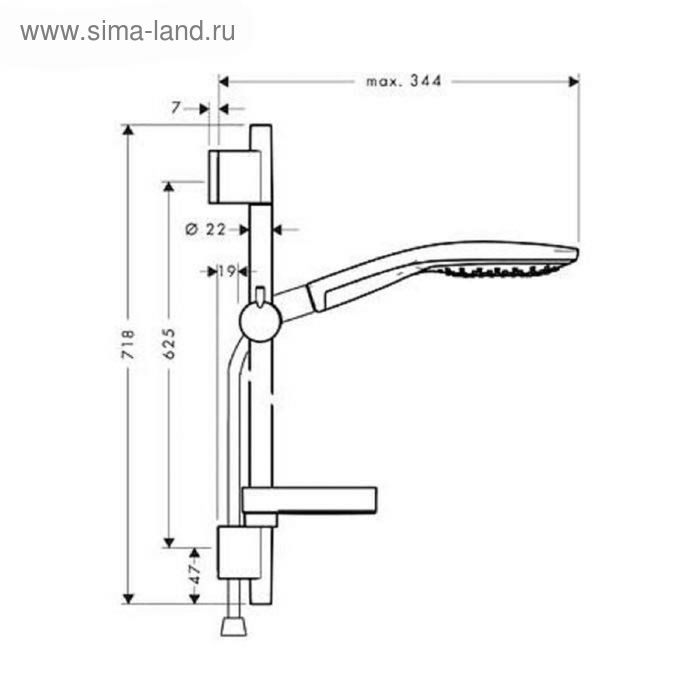 

Душевой гарнитур Hansgrohe Raindance Select, 150 х 70 см