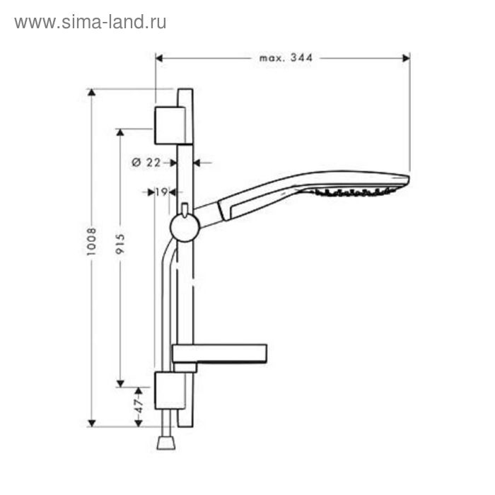 

Душевой гарнитур Hansgrohe Raindance Select, 150 х 70 см