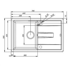 

Мойка кухонная гранитная IDDIS Vane G "Песок", V13P781i87, 780х500 мм