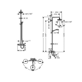 

Душевая система Hansgrohe Croma Select E 180
