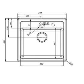 

Мойка кухонная гранитная IDDIS Vane G "Сафари", V04S571i87, 570х500 мм