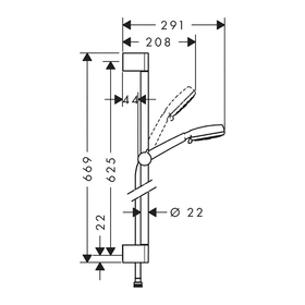 

Душевой гарнитур Hansgrohe Crometta 100 Multi со штангой 65 см