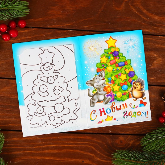 Фреска на открытке "Ёлка"