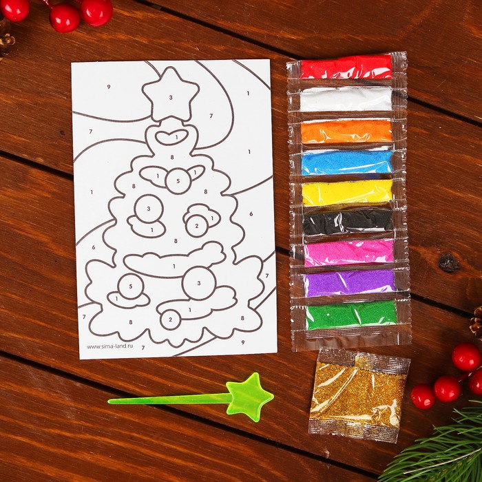 Фреска на открытке "Ёлка"