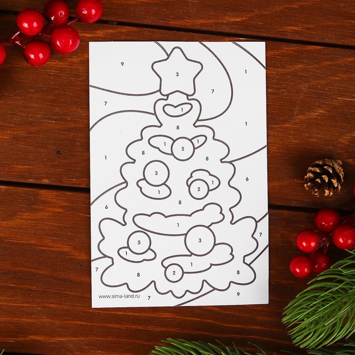 Фреска на открытке "Ёлка"