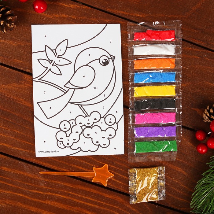 Фреска-открытка "Снегирь"