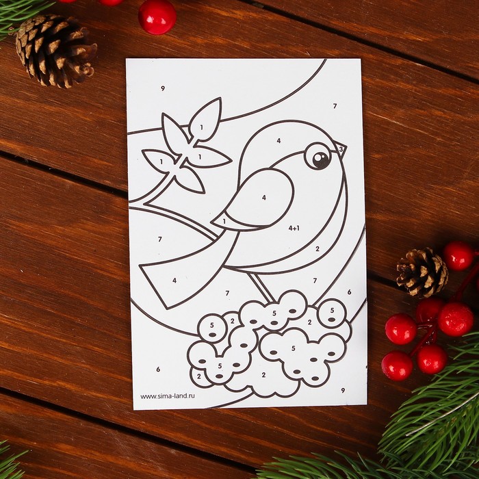 Фреска-открытка "Снегирь"