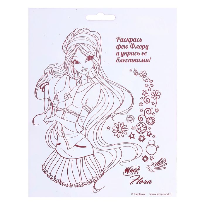 Фреска блестками (5 цветов по 2 г, стека) "Время чудес!", феи ВИНКС: Флора