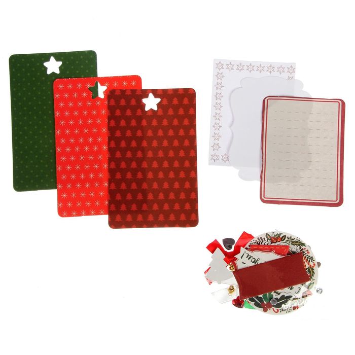 Шильдик с декором на подарок Christmas diary, 11,5 × 14 см набор для создания