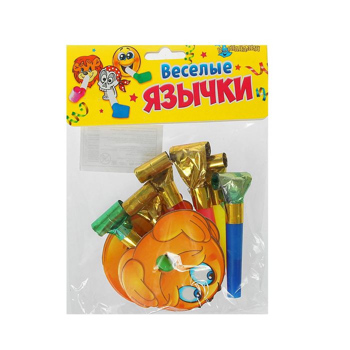 Язычок "Веселимся!", набор 6 шт., цвета МИКС