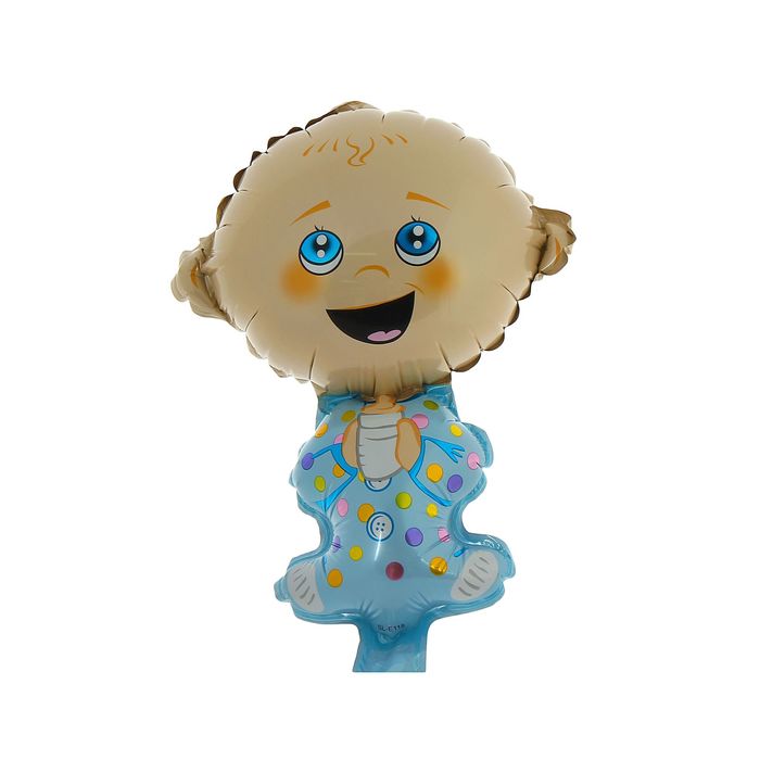 Шар фольгированный 14" с клапаном "Малыш-мальчик" б/палочки