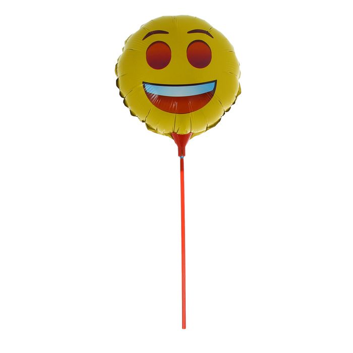 Шар фольгированный 8,5" с палочкой "Улыбка, ржач"