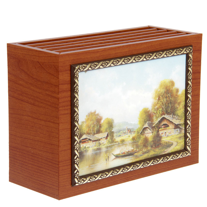 Фотобокс "Домик у озера" для фото 13х18 см, 96 шт., вишня, МИКС