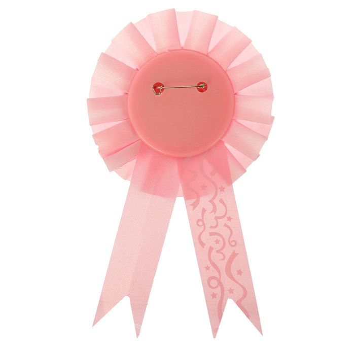 Значок орден "С днем рождения" розовый цвет, на булавке