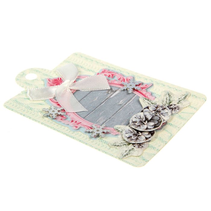 Шильдик с декором на подарок «Зимний шик», 11,5 × 14 см набор для создания