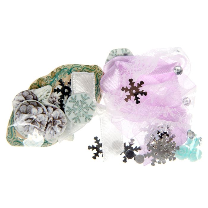 Шильдик с декором на подарок «Зимний шик», 11,5 × 14 см набор для создания