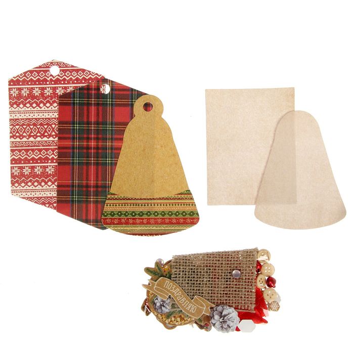 Шильдик с декором на подарок «Снежные истории», 11,5 × 14 см набор для создания