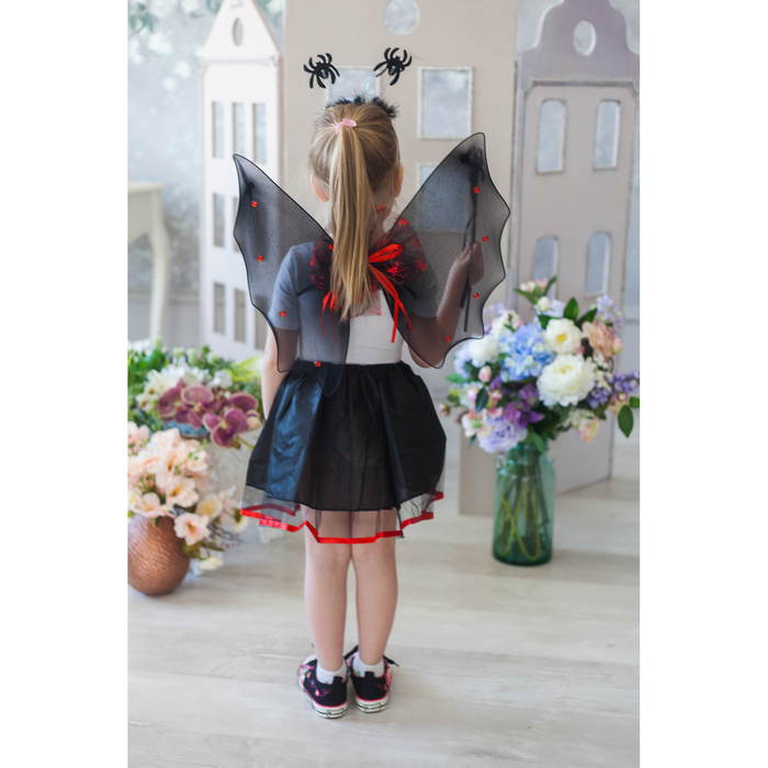 Карнавальный набор "Пауки", 4 предмета: ободок, жезл, крылья, юбка, 4-6 лет