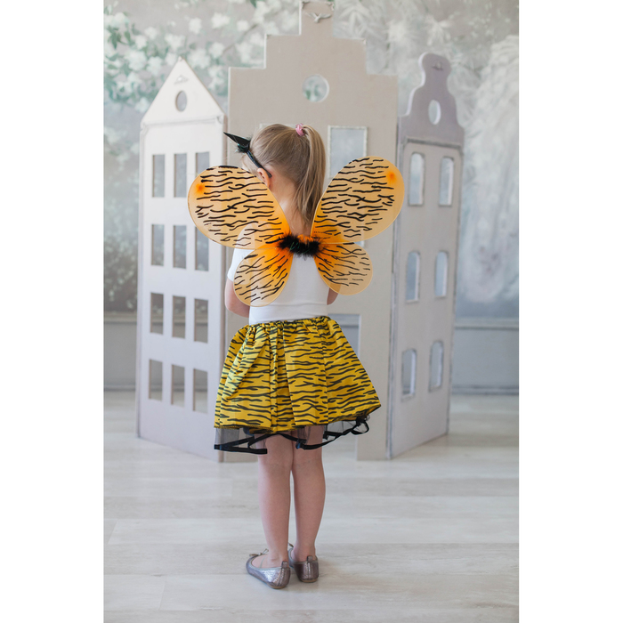 Карнавальный набор "Тигрица", 3 предмета: ободок, крылья, юбка, 4-6 лет