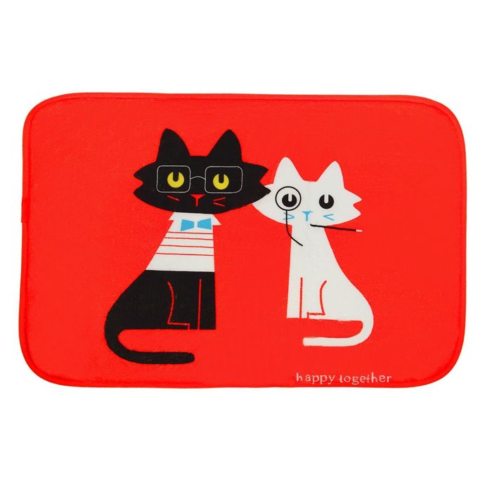 Коврик для ванной "Умные котики"
