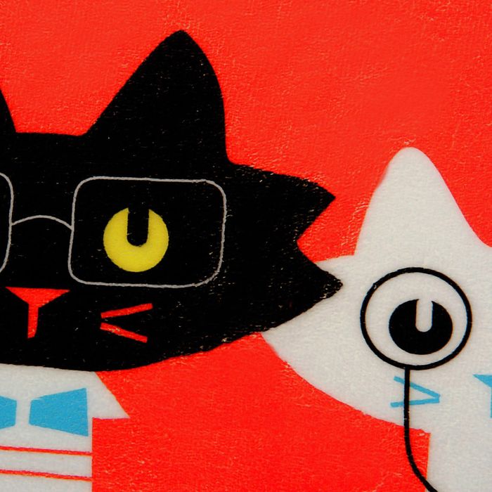 Коврик для ванной "Умные котики"